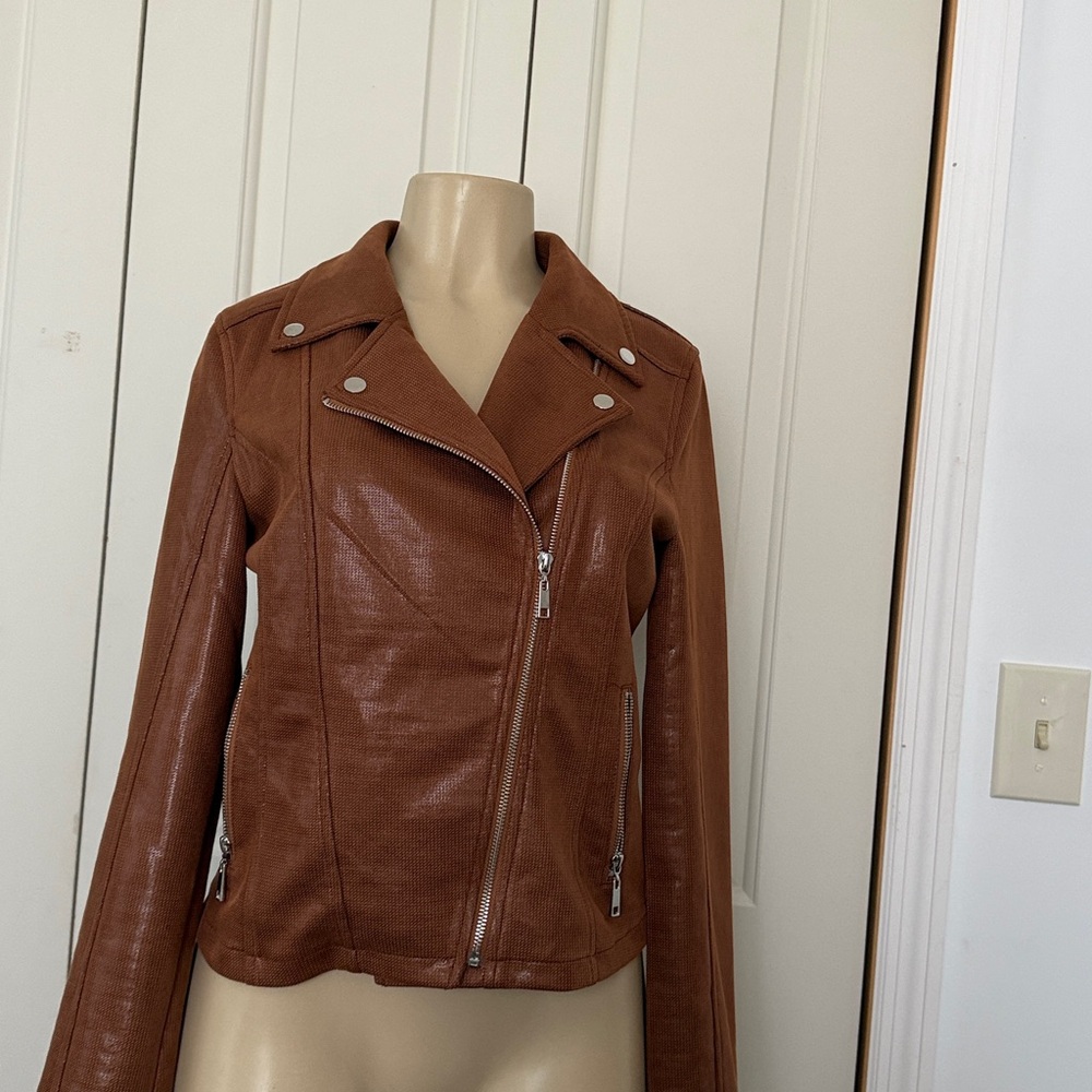 MADISON Brown Faux Leather Jacket worn once